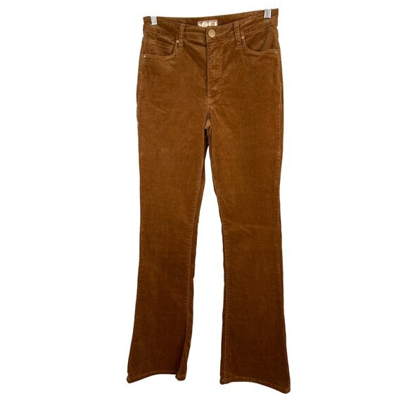 Kut from the Kloth Women's 00 Brown Corduroy Ana High Rise Fab Ab Flare Pants - Picture 1 of 6